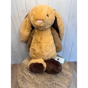 Jellycat Bashful Patchwork Brown Bunny Jellycat Medium Authentic NEW Fast ship